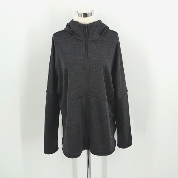The North Face Hooded Sweatshirt Slacker Full Zip Size Large Gray Fleece Lined - Picture 1 of 14